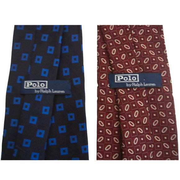 POLO RALPH LAUREN 2 Silk ties Geometric print & jacquard - Picture 3 of 4